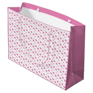Cute pink hearts romantic pattern large gift bag