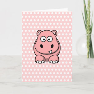 Cute Pink Hippo Card