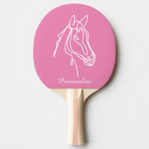 Cute pink horse table tennis ping pong paddle