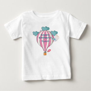 Cute Pink Hot Air Balloon With Raccoon Baby T-Shirt