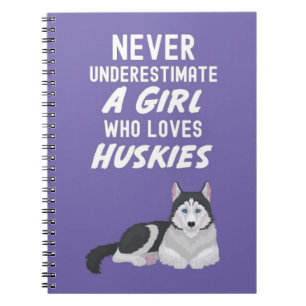 Cute Pink Husky Gifts For Baby Girls Kids Pet Dog Notebook