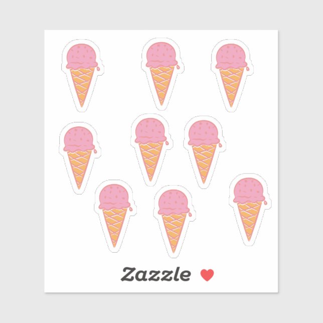Cute Pink Ice Cream (Sheet)