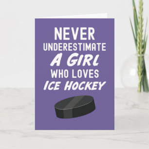 Cute Pink Ice Hockey Cards For Baby Girls Kids