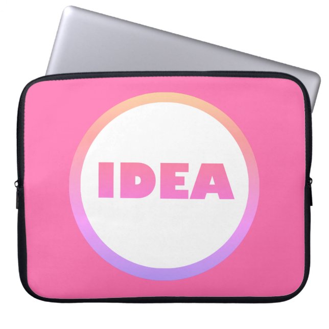 Cute Pink Idea Circle Focus Laptop Sleeve (Front)