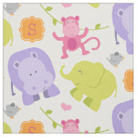 Cute Pink Jungle Animals Baby Girl