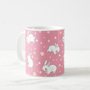 Cute Pink Kawaii Bunny Doodle Coffee Mug