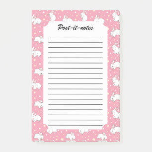 Cute Pink Kawaii Bunny Doodle Post-it Notes