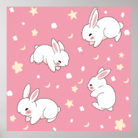 Cute Pink Kawaii Bunny Doodle