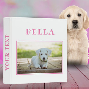 Cute Pink Keepsake Pet Dog Photo Album Binder