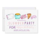 Cute pink kid slumber party birthday invite