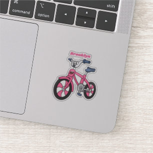 Cute pink kids bicycle cartoon illustration