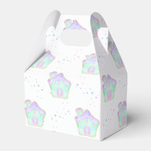 Cute Pink Kids Christmas Gingerbread House Holiday Favor Box