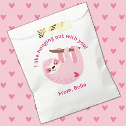 Cute Pink Kids Valentine School Classroom Favour Bag