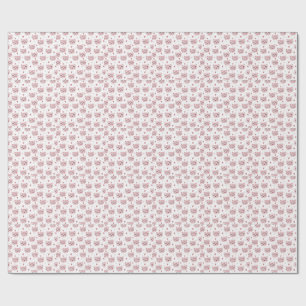 Cute Pink Kittens and Hearts Pattern for Kids Wrapping Paper