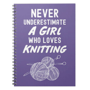 Cute Pink Knitting Gifts For Kids Notebook