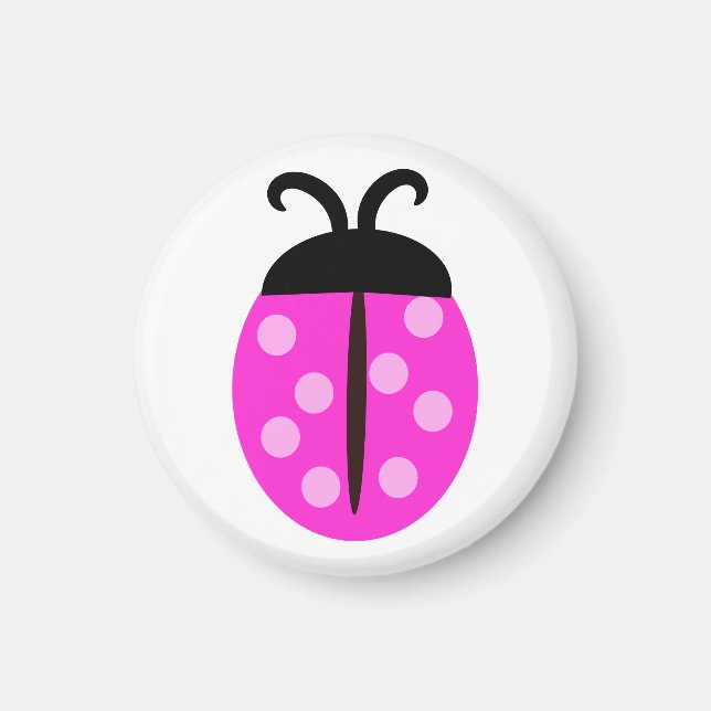 Cute Pink Ladybug Magnet (Front)