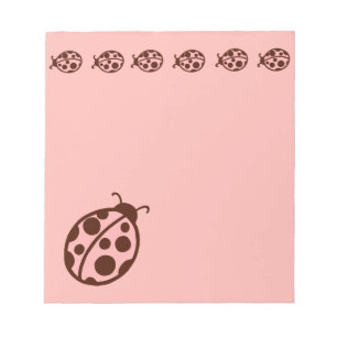 Cute PInk Ladybugs Notepad