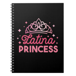 Cute Pink Latina Princess Crown Notebook
