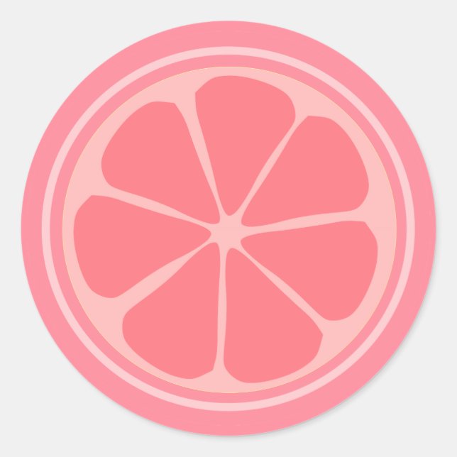 Cute Pink Lemon Classic Round Sticker (Front)