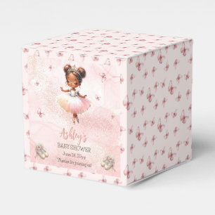 Cute Pink Little Ballerina Tutu Girl Baby Shower Favor Box