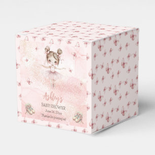Cute Pink Little Ballerina Tutu Girl Baby Shower Favor Box