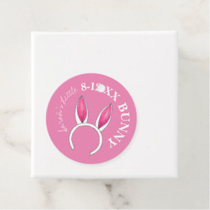 Cute Pink Little Bunny Rabbit Ears Baby Shower Favour Tags