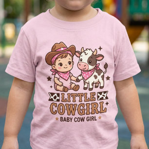 Cute Pink Little Cowgirl Baby Cow Girl Western T-Shirt