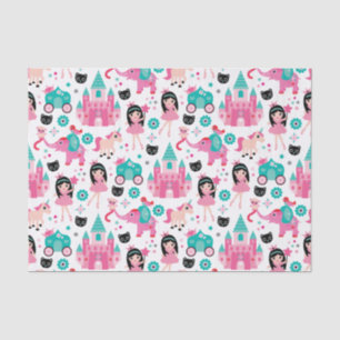 Cute Pink Little Princess Unicorn Magical Pattern Tissue Paper