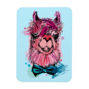 Cute Pink Llama Magnet
