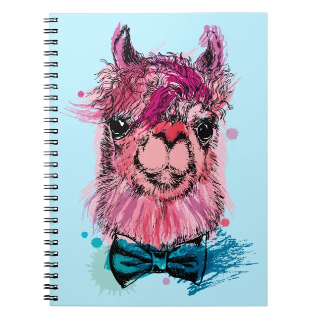 Cute Pink Llama Notebook (Front)