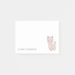 Cute Pink Llama Post-it Notes