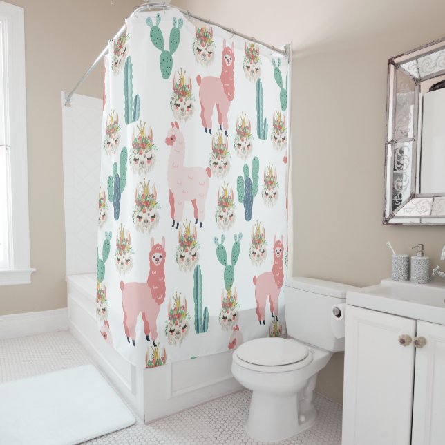 Cute Pink Llama's and Green Cactus (In Situ)