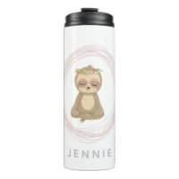 Cute Pink Lotus Yoga Sloth Design Personalized