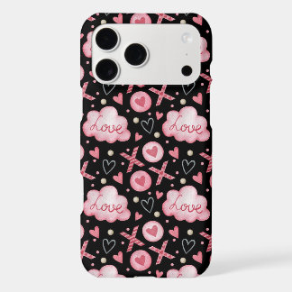 Cute Pink Love Hearts iPhone Case