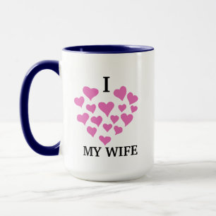 Cute Pink Love Hearts Mug, Girlfriend / Wife Gift Mug