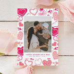 Cute Pink Love Hearts Photo Valentine's Day Holiday Card<br><div class="desc">Let that special someone know just how much you love them with this trendy custom photo Valentine's day greeting card. Easily add your own personal message and photo to the card using the "personalize this template" section.</div>