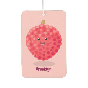 Cute pink lychee cartoon illustration air freshener