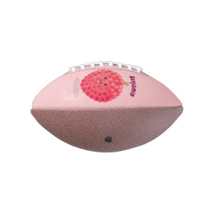 Cute pink lychee cartoon illustration football