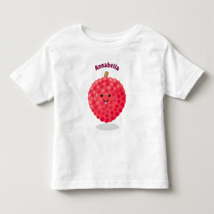 Cute pink lychee cartoon illustration toddler t-shirt