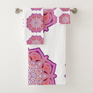 cute pink mandala Bath Towel Set