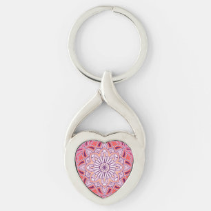 cute pink mandala keychain