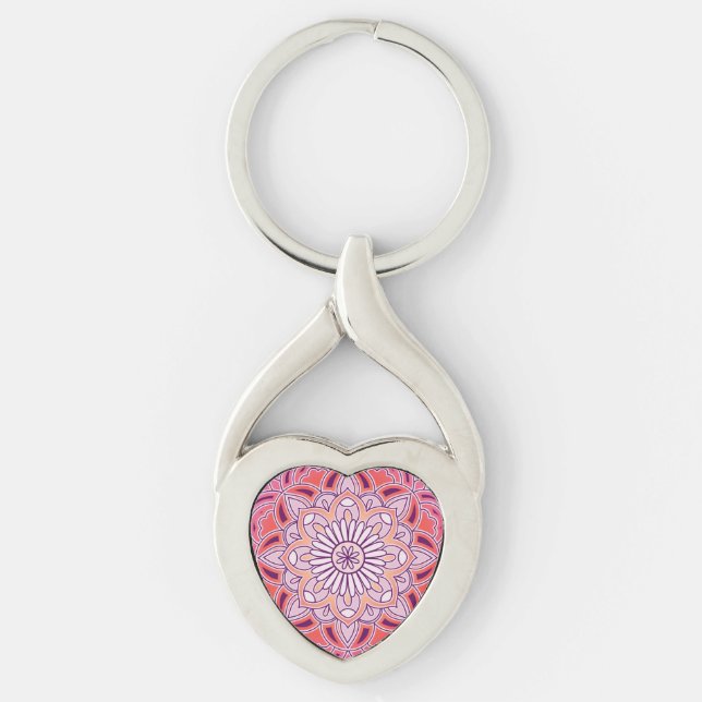 cute pink mandala keychain (Front)
