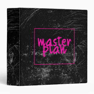 Cute Pink Master Plan on Black Chalk Board Binder