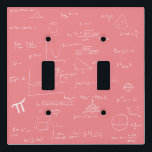 Cute Pink Mathematics Formulas and Graphics Light Switch Cover<br><div class="desc">Great mathematics light switch cover in pink colour. The math formulas and equations are in white over the pink background. Great for decorating your room with your math theme. Illustrated and designed by Patricia Alvarez.</div>