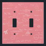 Cute Pink Mathematics Formulas and Graphics Light Switch Cover<br><div class="desc">Great mathematics light switch cover in pink colour. The math formulas and equations are in white over the pink background. Great for decorating your room with your math theme. Illustrated and designed by Patricia Alvarez.</div>