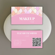 cute pink mermaid scales QR code makeup artis 