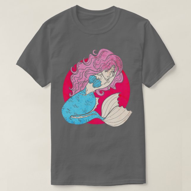 Cute Pink Mermaid T-Shirt (Design Front)