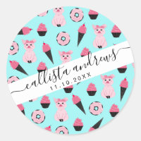 Cute Pink Mint Piggy Doughnut Ice Cream Cone Patte