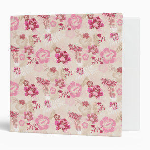 Cute pink modern flowers pattern binder