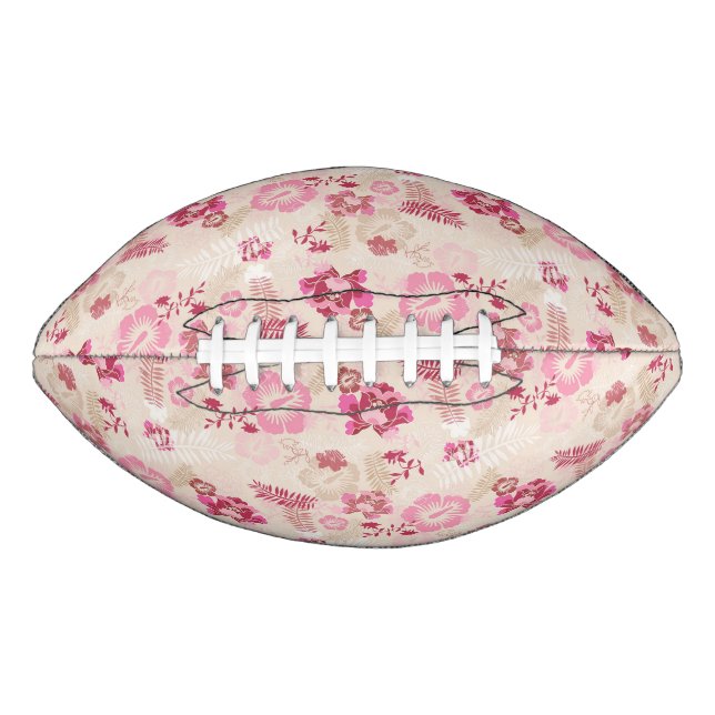 Cute pink modern flowers pattern football (Front)